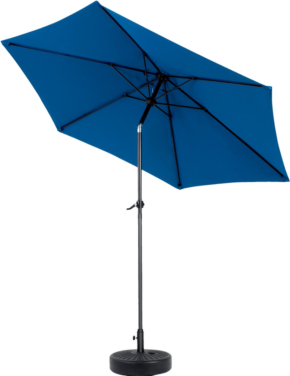 BLACKCOLORS Dubbelzijdige rechthoekige buitenparasol 9 voet met slinger (blauw) (zonder voet)