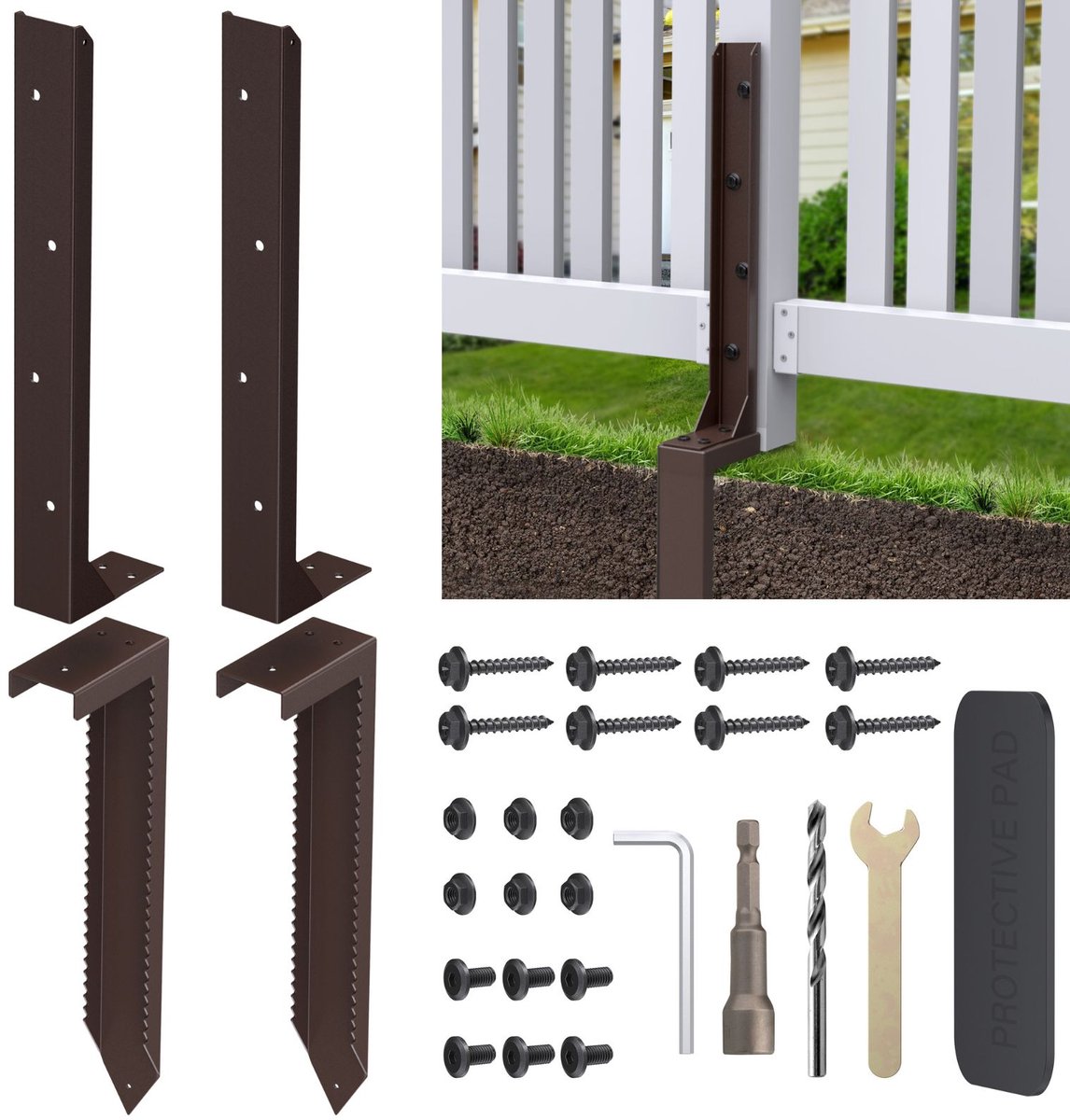 Arisa Home Hekpaal Reparatieset 2 Stuks – Stalen Paalankers voor Gebroken of Scheve Houten Palen – Verzinkt Grondanker – Extra Sterk & Duurzaam