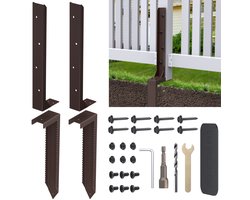 Arisa Home Hekpaal Reparatieset 2 Stuks – Stalen Paalankers voor Gebroken of Scheve Houten Palen – Verzinkt Grondanker – Extra Sterk & Duurzaam