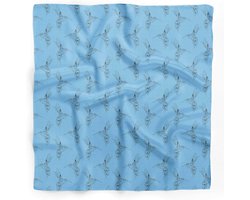 Zijden Sjaal - Hoofdband Stola - Zomer Accessoire - Licht Gewicht Stof - 40x40 Inch - Bedrukt