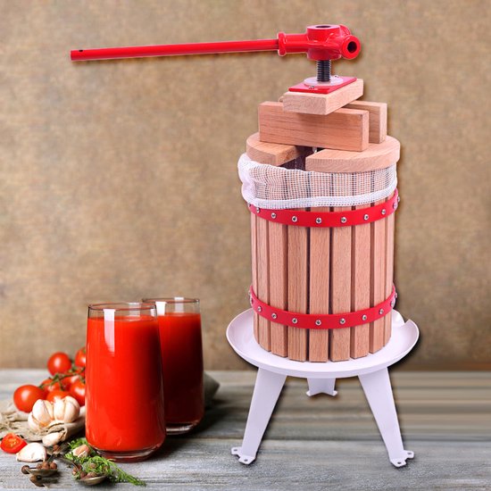 ACXIN Manuele Fruitpers met Gietijzeren Hendel - Mechanische Saftpers met Persdoek, Geschikt voor Appels, Bessen en Wijnbereiding, Capaciteit 6L van ACXIN — afbeelding 2