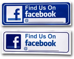 Social Media Sticker - Online Vindbaarheid - Bedrijf Promoten - Weerbestendig Vinyl - 9x3 Inch - Blauw