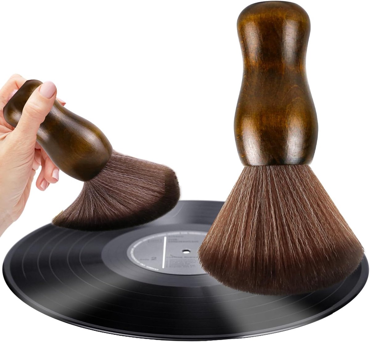 Premium Platenborstel - Vinylplatenreinigingsborstel - Antistatisch houten vinylborstel - Platenreiniger - Schoonmaak voor Vinylplaten - LP Borstel - Soft Brush Record Brush Antistatische Plaatborstel Van Carbon - Accessoires voor platenspelers