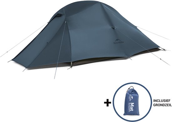 Naturehike Cloud Up 3 PRO – 3 persoons lichtgewicht tent – Waterdichte kampeertent – 20D 3000MM – Inclusief grondzeil – Outdoor trekking koepeltent – Navy blue