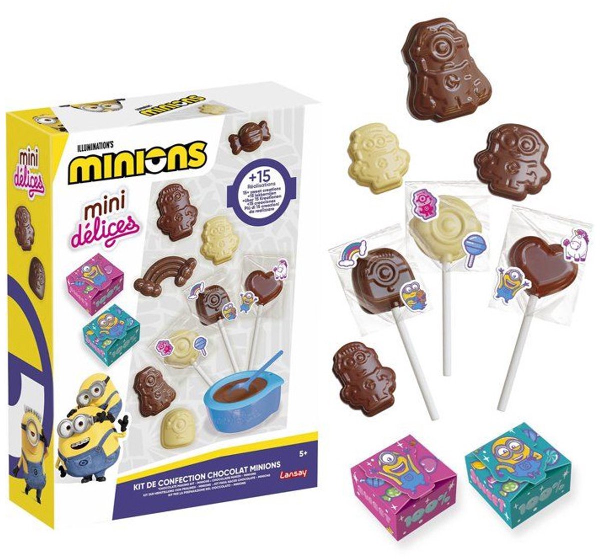 Lansay – Mini Délices – Chocolade maakset – Minions – 15+ creaties