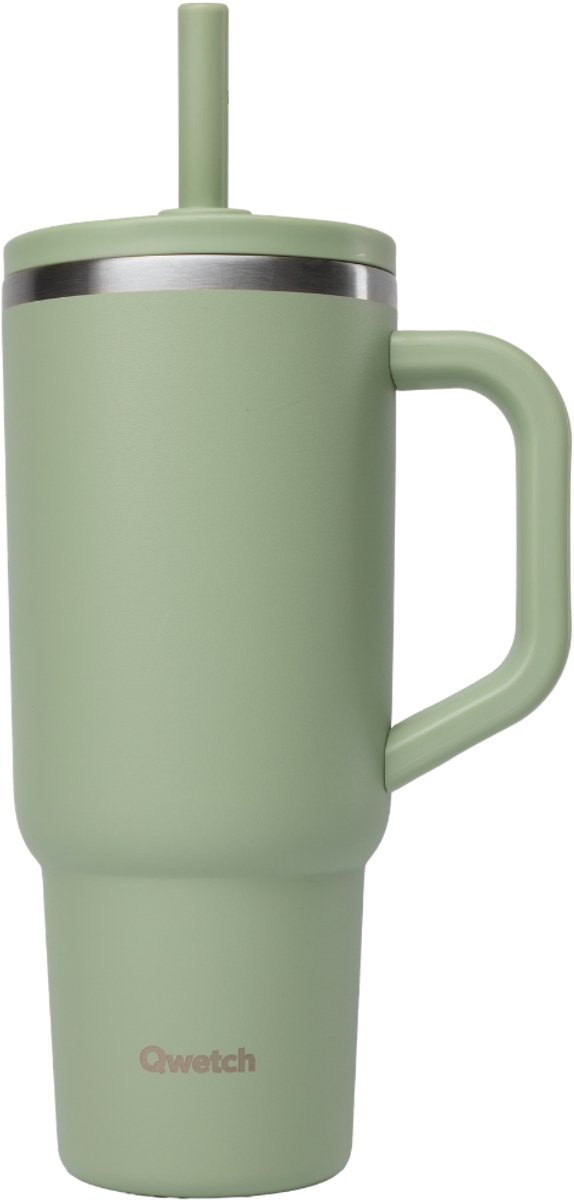 Qwetch - Isothermische Travel Cup waterdichte dop - Matt Groen Linnende- 900ml