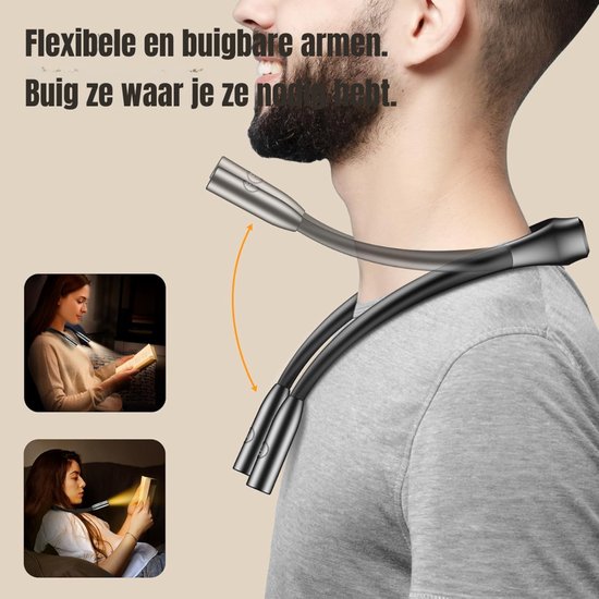SVN® Neklamp - Leeslamp - Nachtlampje - Lichtgewicht - Zwart -‎15cm x 4cmx 18cm van svn — afbeelding 5
