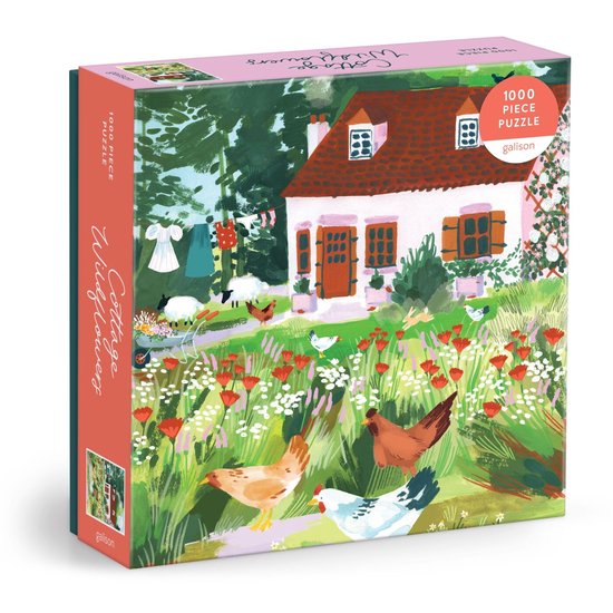 Cottage Wildflowers 1000 Piece Puzzle in a Square Box - cover