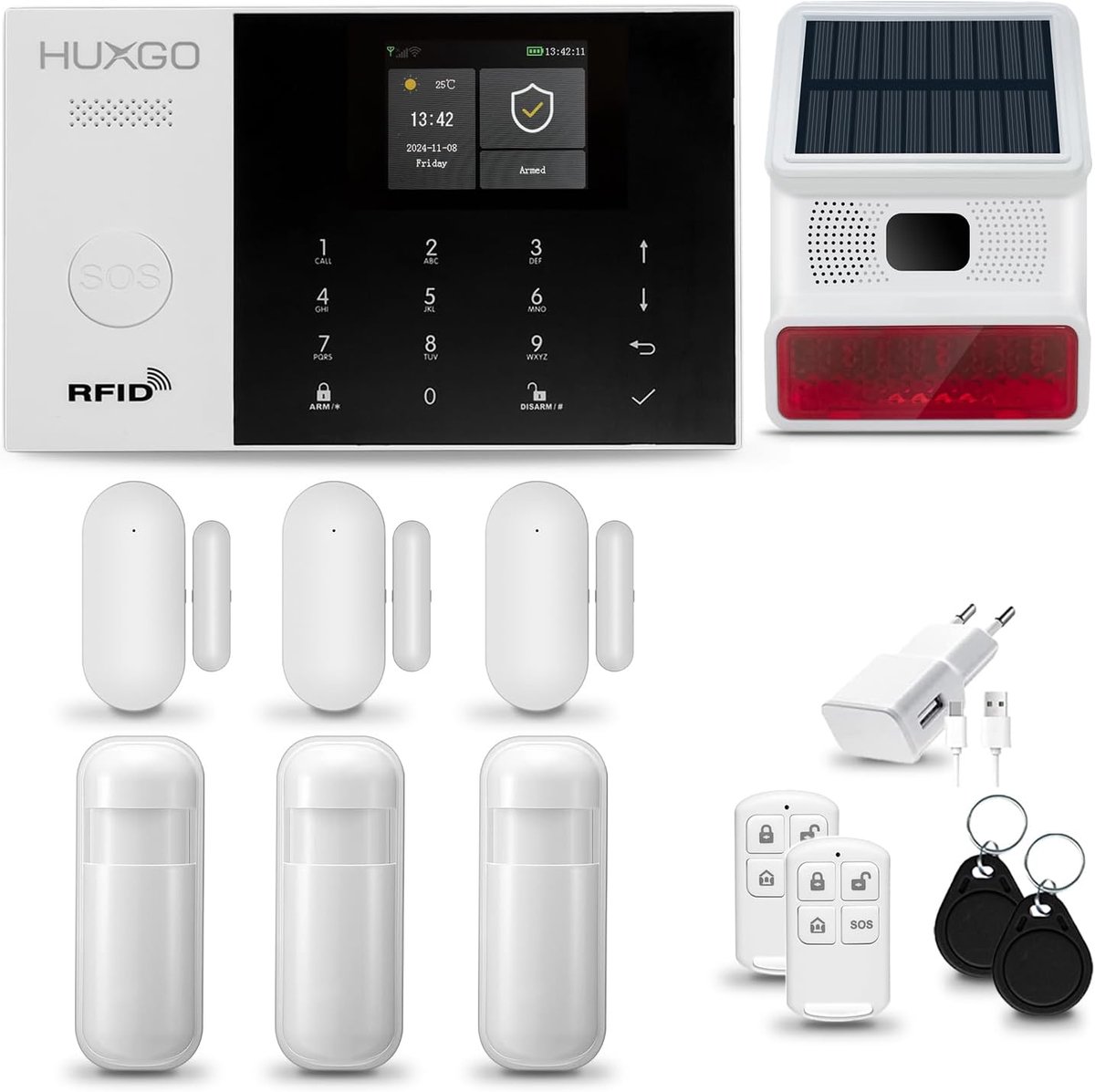 Draadloos Alarmsysteem - App Gestuurd Beveiliging - Huis Kantoor Garage - Dual Netwerk GSM WiFi - 3x Beweging 3x Deur