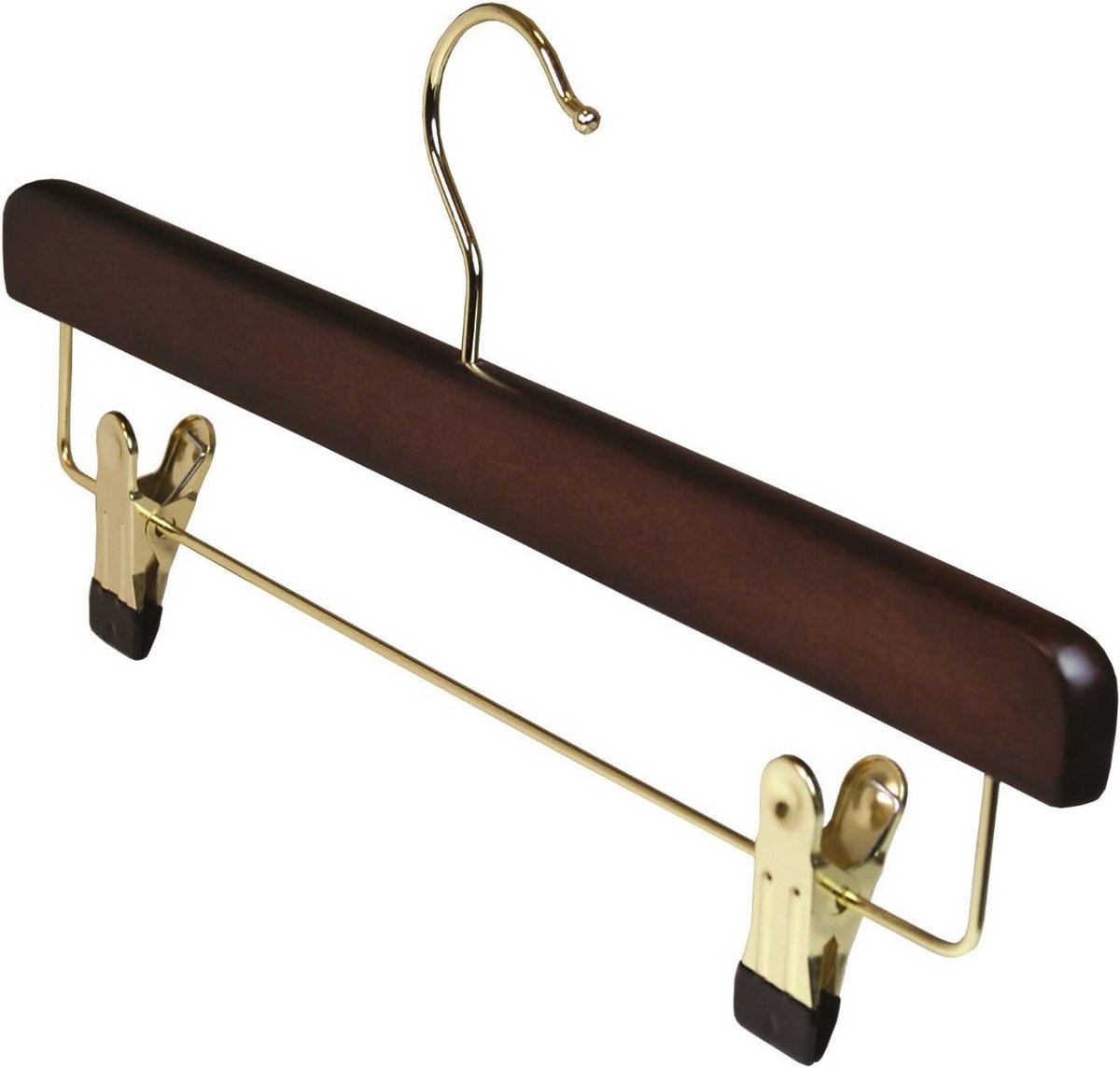 Houten Jas Hangers - Kleding Clips - Garderobe Ordenen - Verstelbare Clips - Walnoot