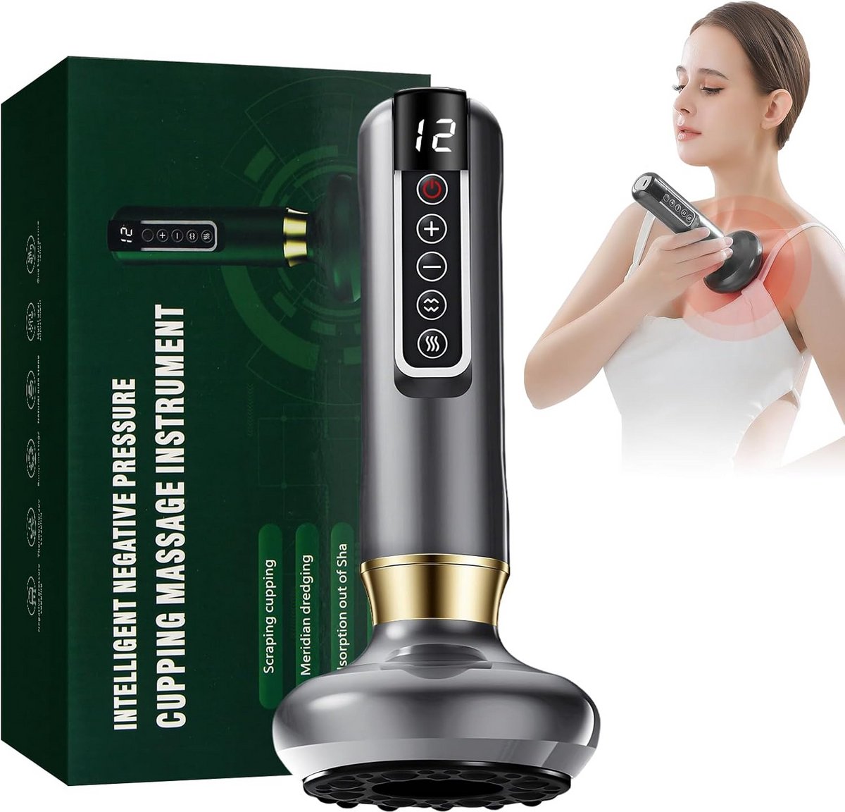 Cellulitis Massager - Cupping Apparaat - Huidverbetering - Verstelbare Onderdruk - 8 x 5 x 2 cm - Grijs