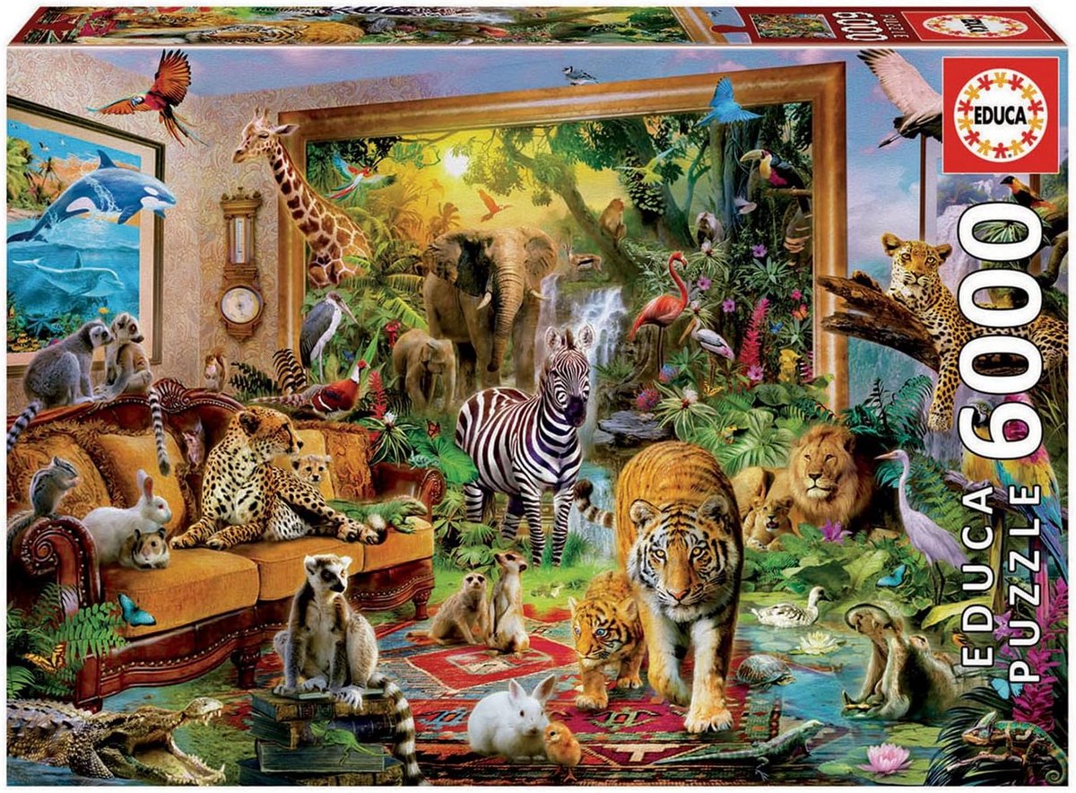 Legpuzzel 6000 stukjes - Volwassen puzzel - Ontspanning thuis - Verloren stukjes service - 156 x 100 cm - Meerkleurig