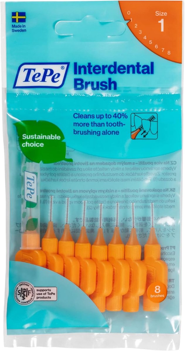 Interdentale Borstels - Tandenstokers - Mondhygiëne - Gecoate Draad - 045 mm - Oranje
