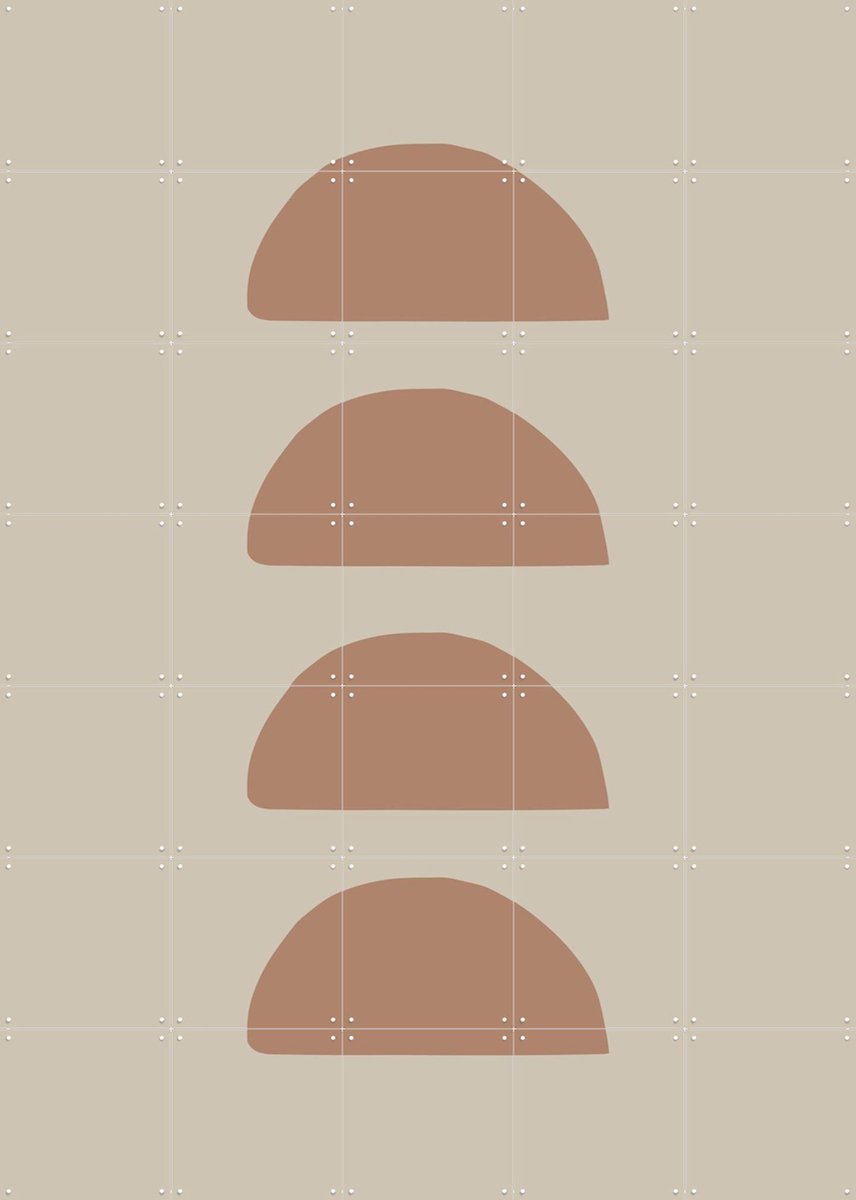 IXXI Geometric Mocha, Various - 100 x 140 cm - Gratis ophangtool - Grote wanddecoratie en posters - Grafisch Ontwerp, Kleurrijk, Abstract
