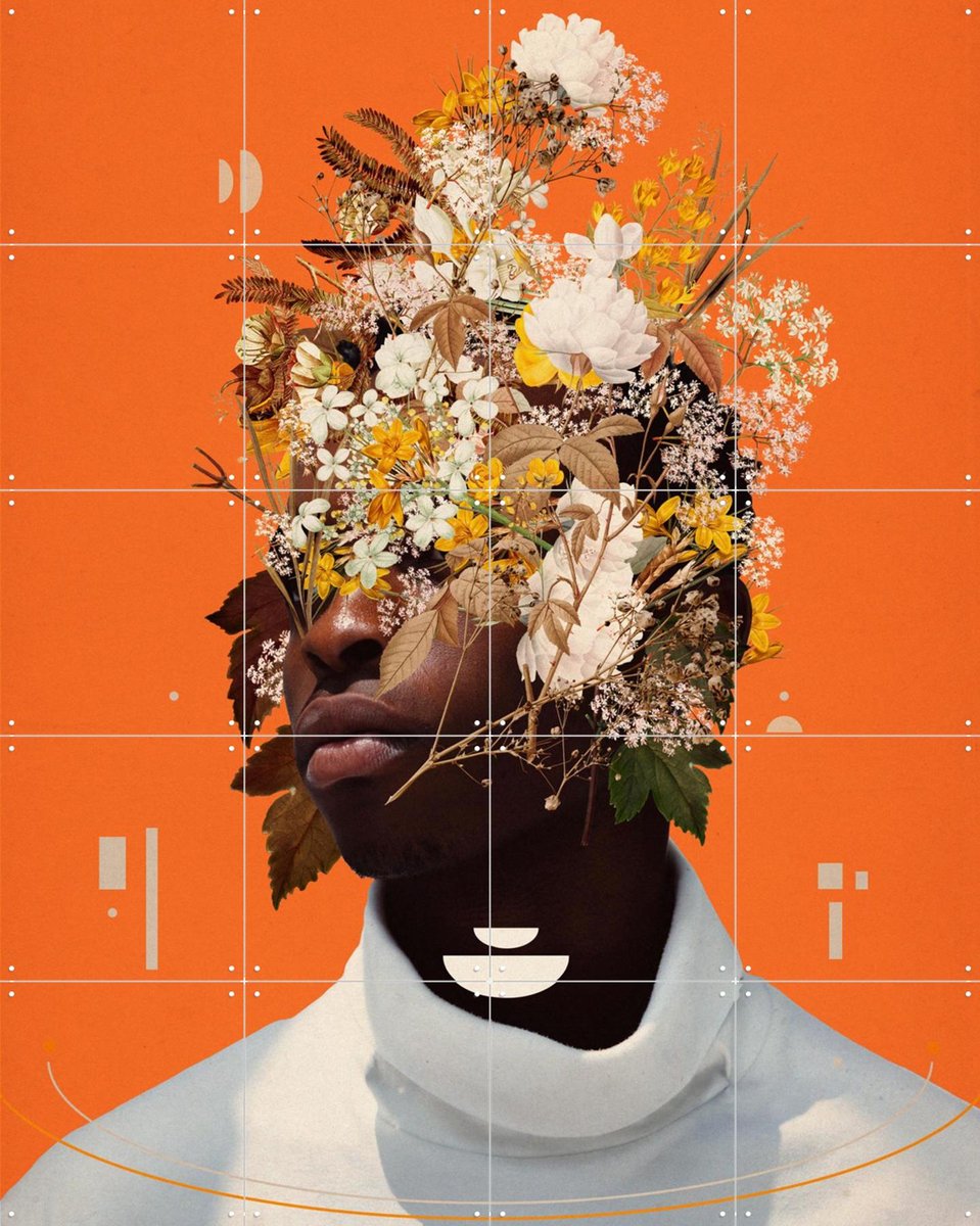 IXXI Please Shine in me, Frank Moth - 80 x 100 cm - Gratis ophangtool - Grote wanddecoratie en posters - Kleurrijk, Bloemen