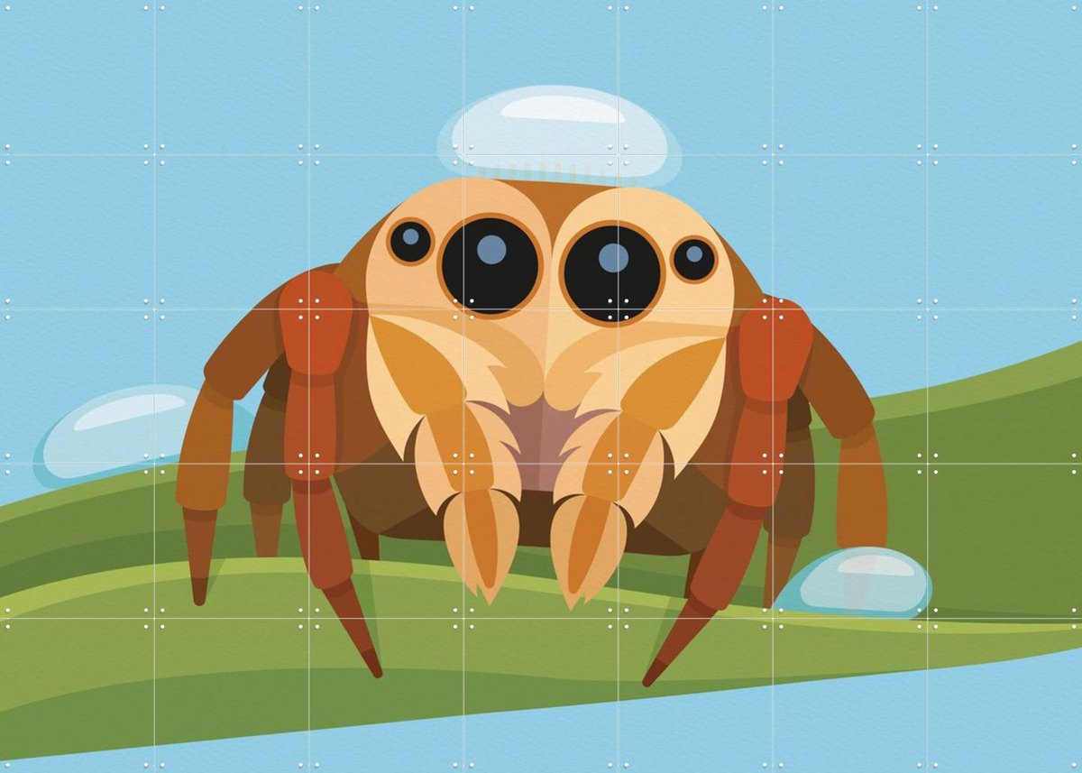 IXXI Springspin, Elke Uijtewaal - 140 x 100 cm - Gratis ophangtool - Grote wanddecoratie en posters - Grafisch Ontwerp, Cartoonesk, Illustraties