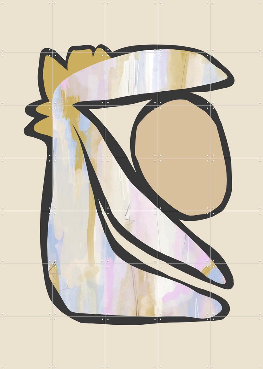 IXXI Funky Leaf I, Bohomadic Studio - 100 x 140 cm - Gratis ophangtool - Grote wanddecoratie en posters - Geometrische Kunst, Illustraties