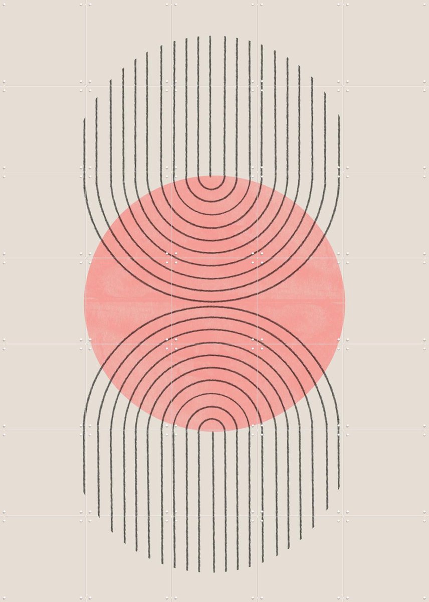 IXXI Perfect Point Peach, The Miuus Studio & Various - 100 x 140 cm - Gratis ophangtool - Grote wanddecoratie en posters - Abstract, Illustraties