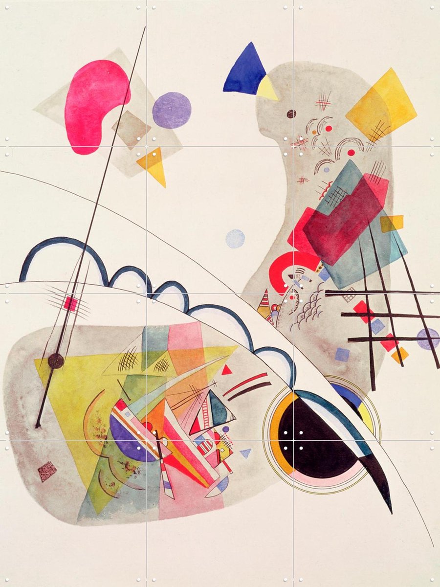IXXI Grave Forme, Kandinsky & Bridgeman Images - 60 x 80 cm - Gratis ophangtool - Grote wanddecoratie en posters - Aquarel, Geometrische Kunst