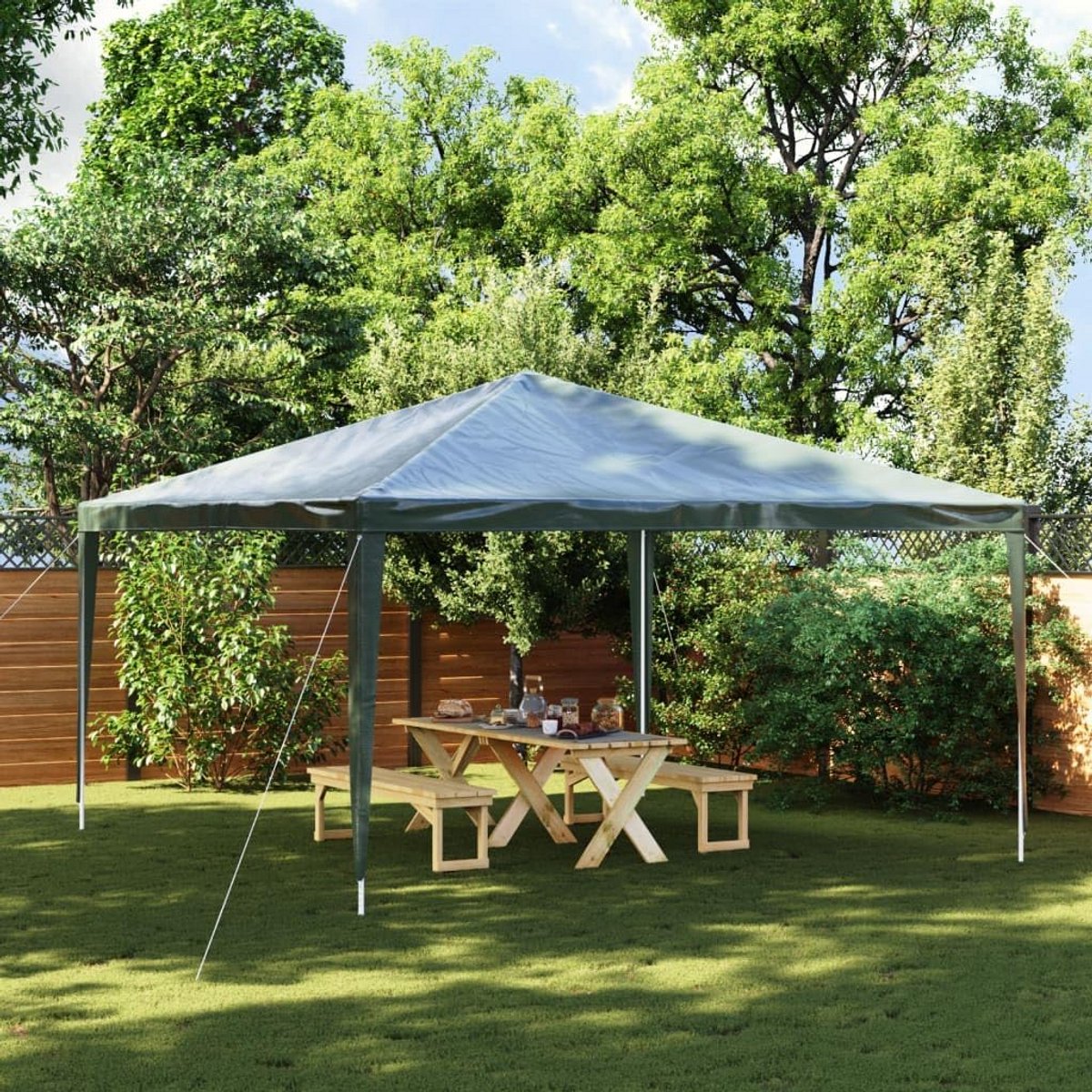 Grote Partytent 4x4m Groen voor Feest of Tuin - Waterbestendig Paviljoen