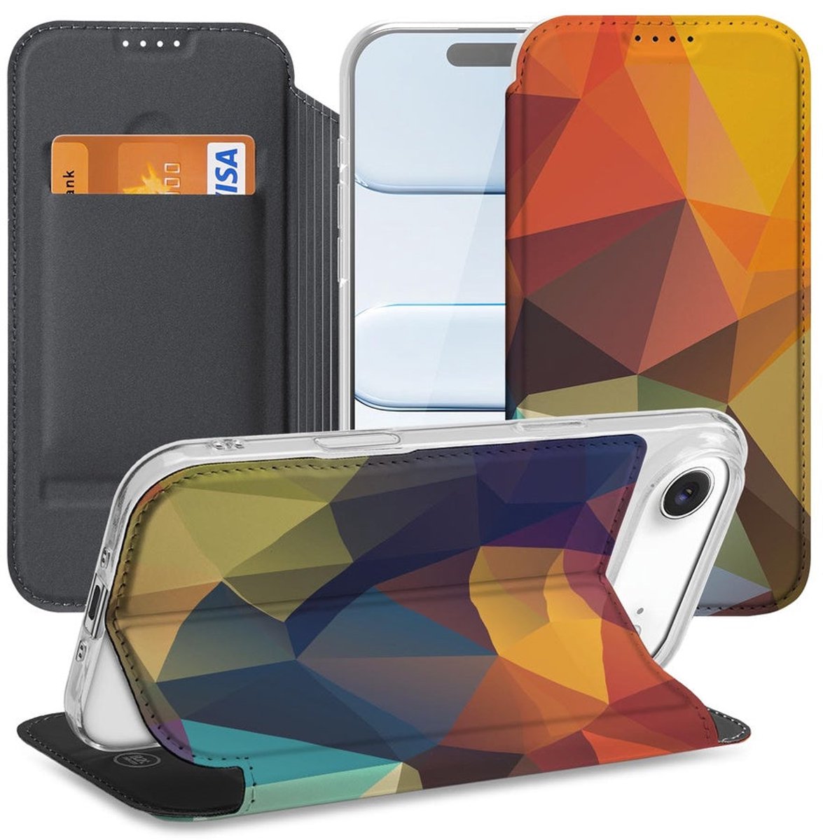 Book Wallet Case Apple iPhone Air Polygon Color