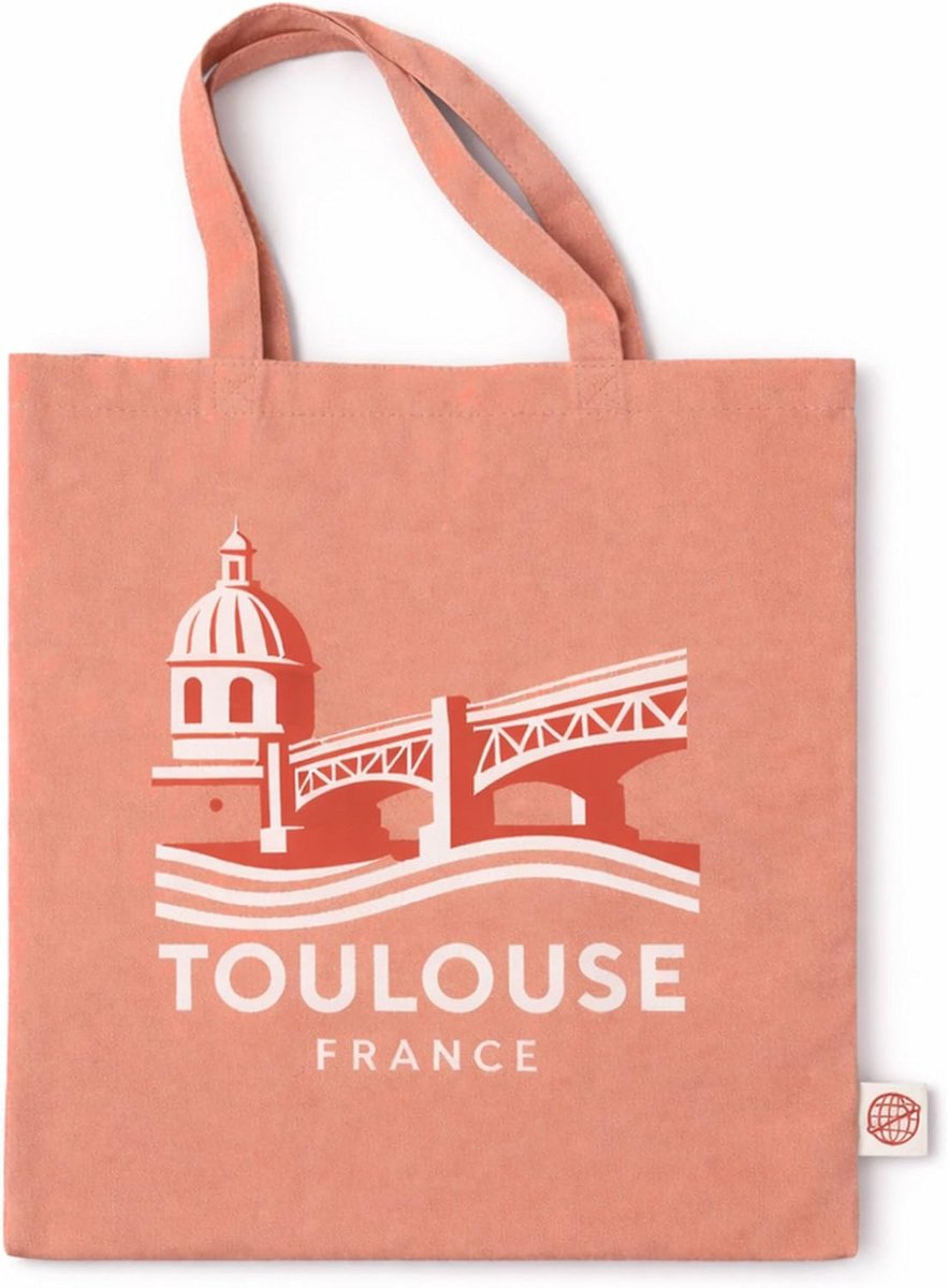 Canvas Tote Tas met Toulouse Print - 100% Katoen Herbruikbare Shopper