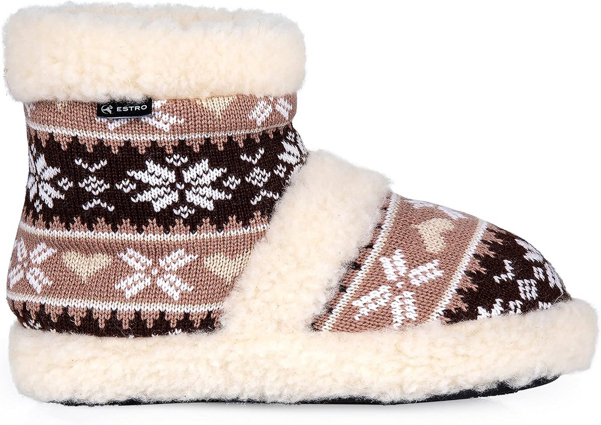 Warme Unisex Pantoffels Laarzen van Zuivere Scheerwol met Schapenvacht