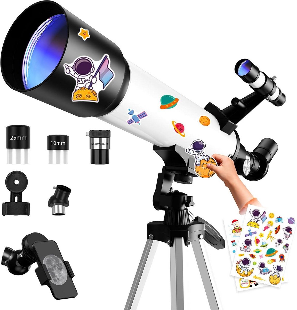 Astronomische Telescoop voor Beginners en Volwassenen met Statief en Telefoonadapter
