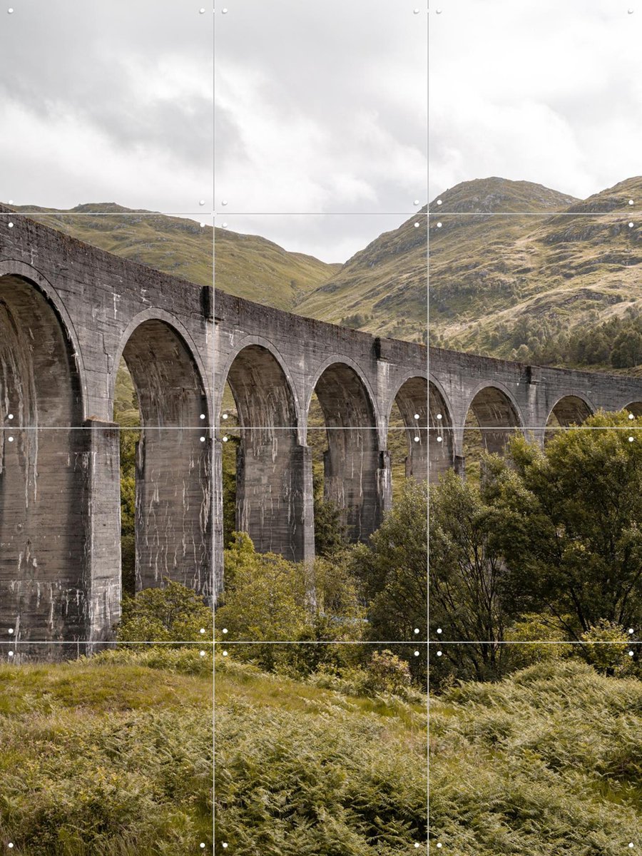 IXXI Glenfinnan, Henrike Schenk - 60 x 80 cm - Gratis ophangtool - Grote wanddecoratie en posters - Kleurrijk, Natuur