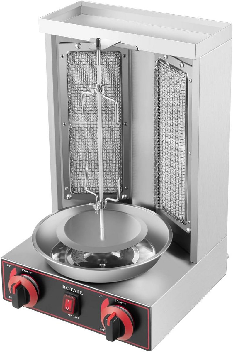 Professionele Gas Rotatiegrill voor Verticaal Grillen - Grote Capaciteit