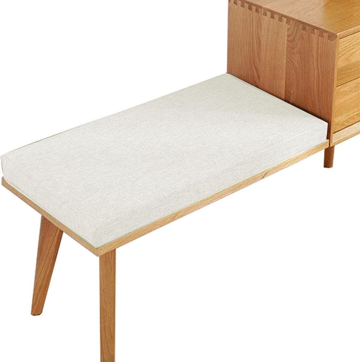 Comfortabel Antislip Kussen voor Bank, Bay Window of Tuinstoel (Beige, 60x35cm)