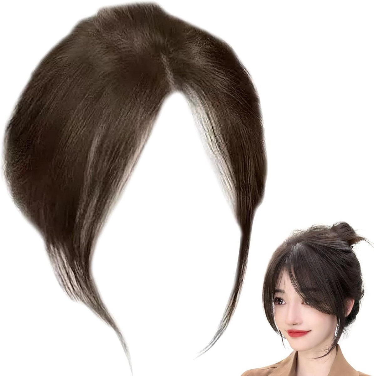 9,8 inch Deel-pony Haarstuk Clip-in Vrouwen Echt Haar Lichtbruin