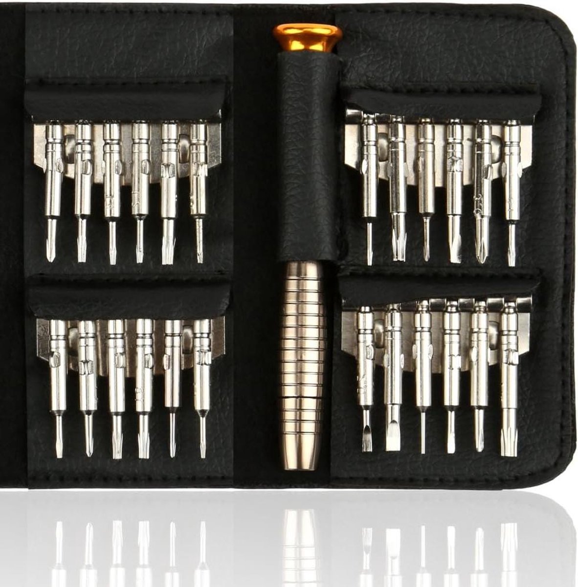 Allecto- Precisie schroevendraaierset - mini gereedschap - bril horloge laptop - compacte reparatieset - 24 schroevendraaierbits - geschikt voor diverse merken