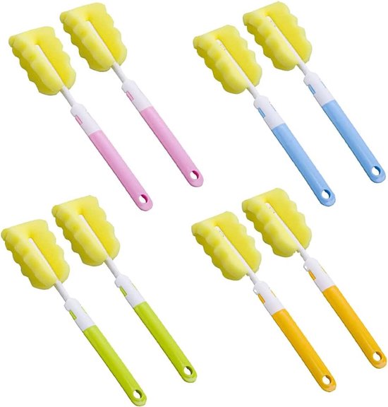 Allecto - Flessenborstel - Spons Borstel - Ideaal voor Kinderen - 8 Stuks - Multi-kleurig - Voor Kopjes en Waterkokers - Geschikt voor Thuis en Kan... van Allecto — afbeelding 4