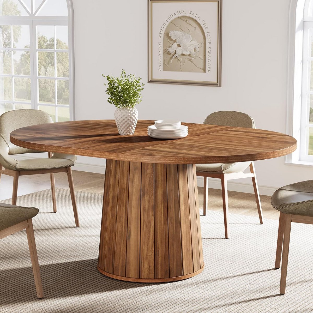 Ovale Eettafel voor 6 Personen, Rustieke Houten Keukentafel