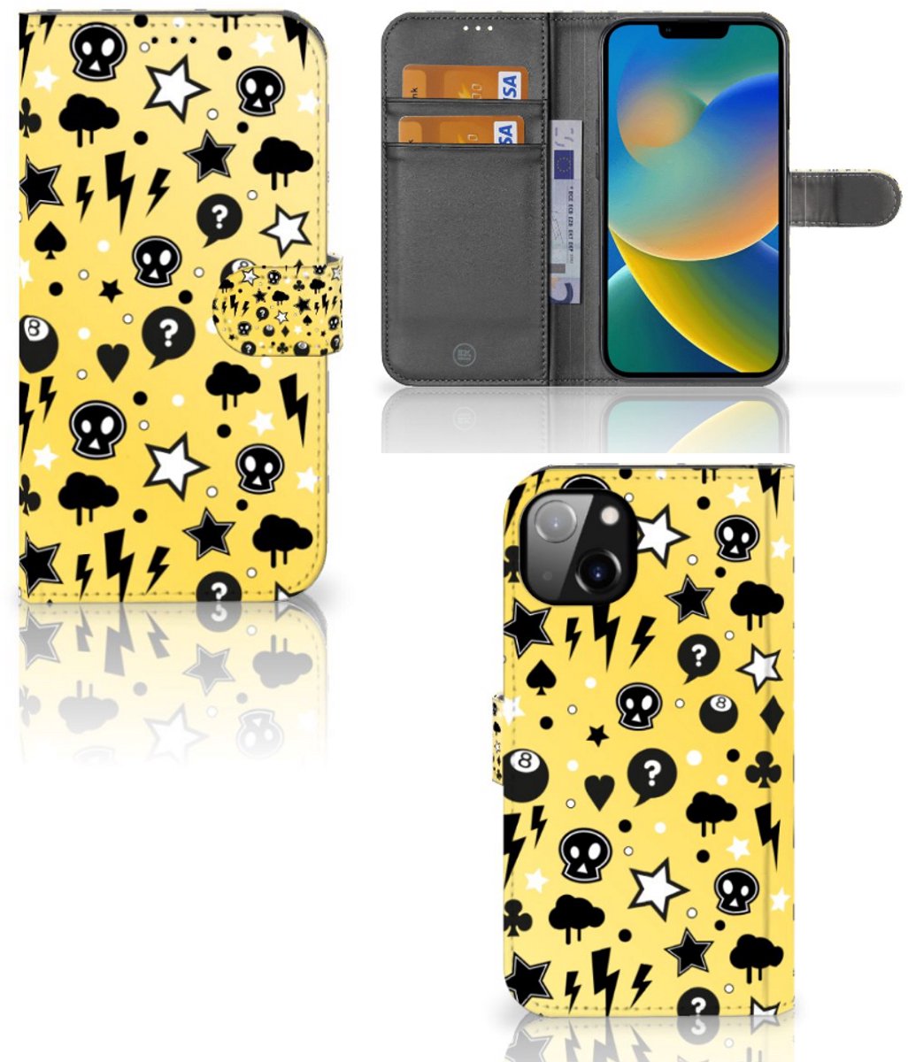 Telefoonhoesje met Naam iPhone 14 Plus Punk Geel