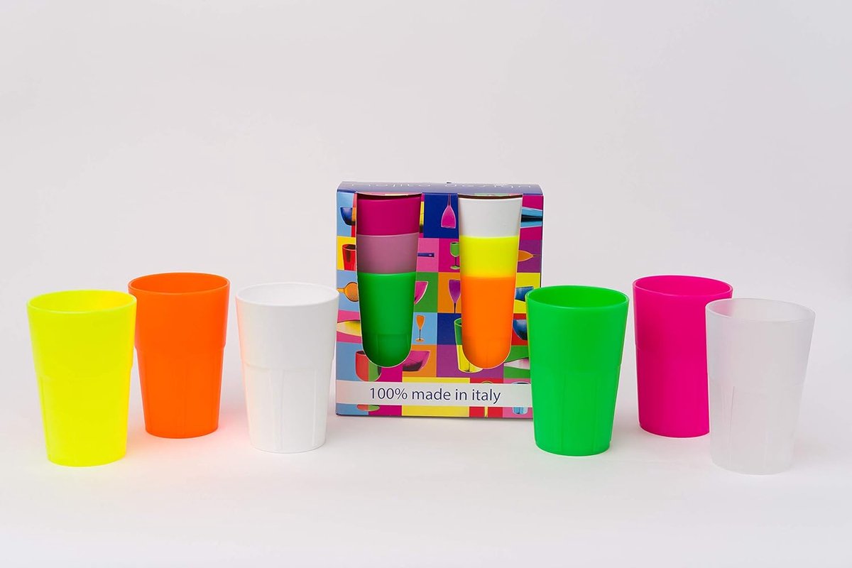Kleurige kunststof cocktailglazen voor elke gelegenheid - set van 6