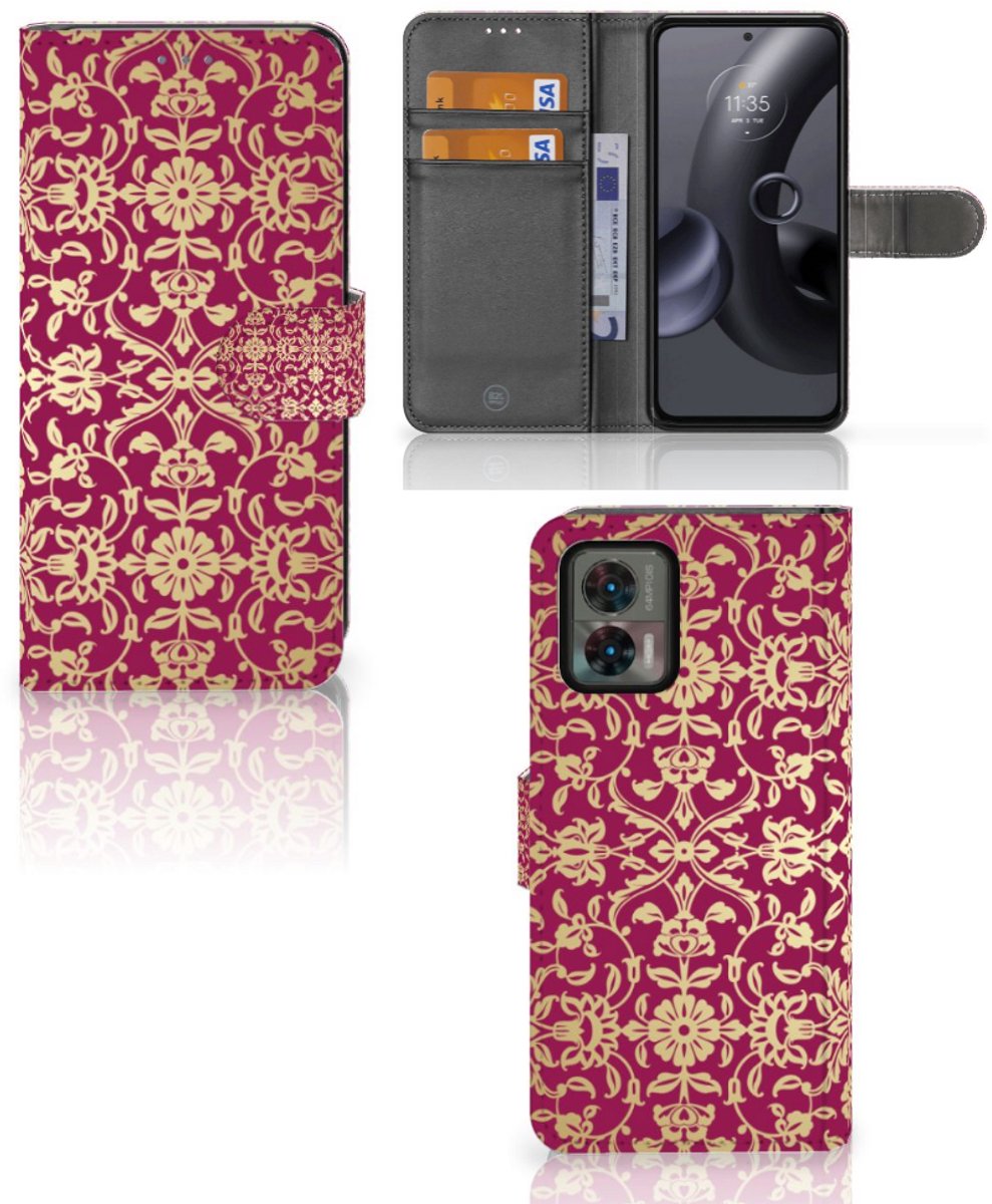 Book Case voor Wallet Case Motorola Edge 30 Neo Barok Pink