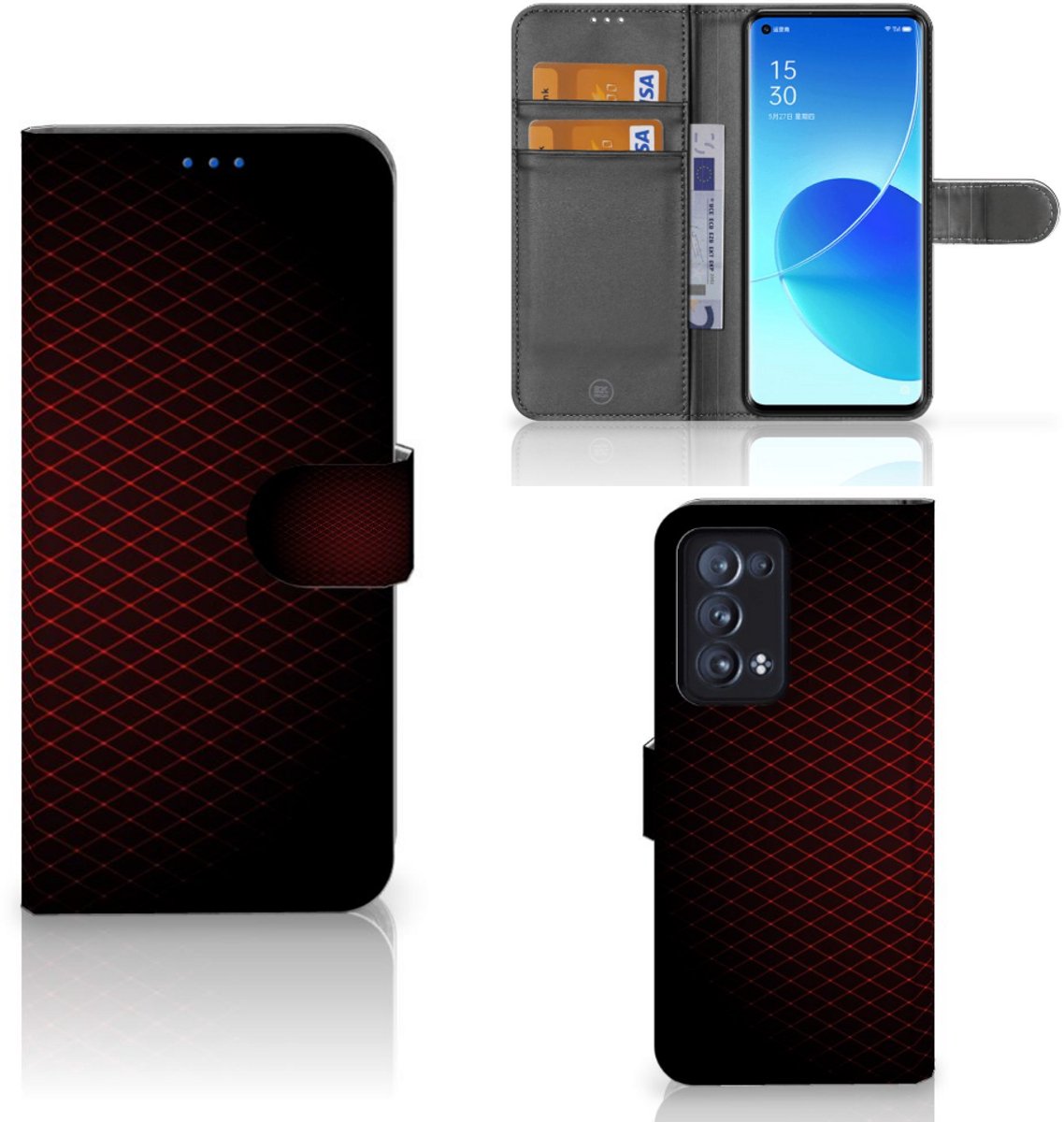 OPPO Reno 6 Pro Plus 5G Telefoon Hoesje Geruit Rood