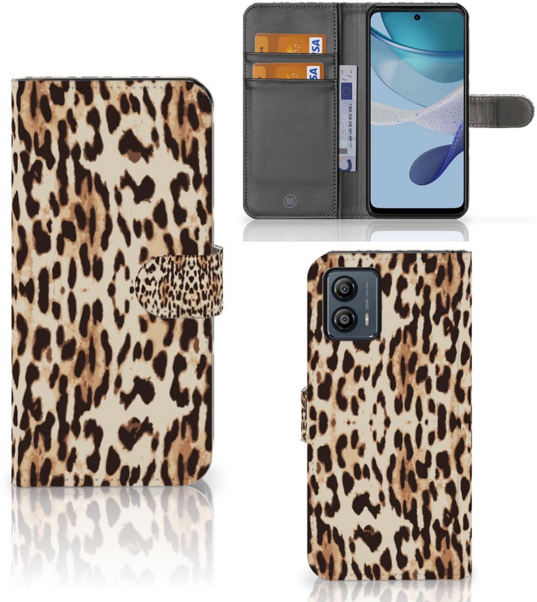 Motorola Moto G53 Telefoonhoesje met Pasjes Leopard