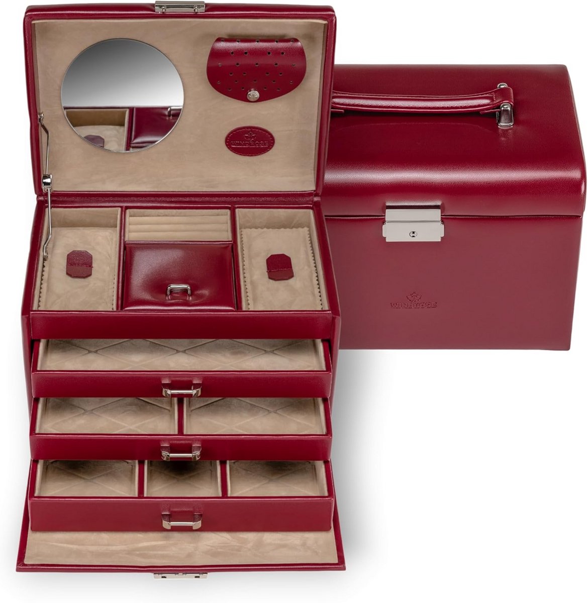 Houten Sieradenkist 24.5 cm - Rood