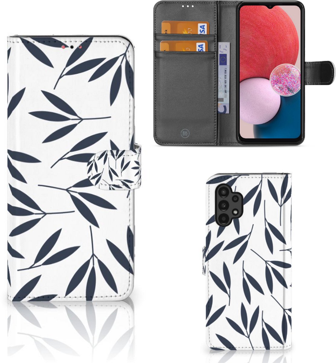 Samsung Galaxy A13 (4G) Hoesje Leaves Blue