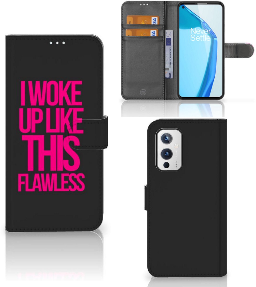 OnePlus 9 Hoesje met naam Woke Up - Origineel Cadeau Zelf Maken