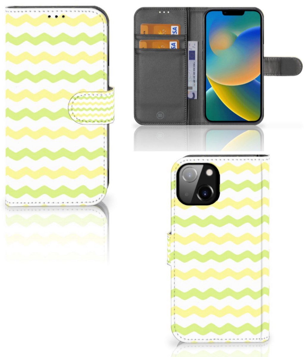 Apple iPhone 14 Telefoon Hoesje Waves Yellow