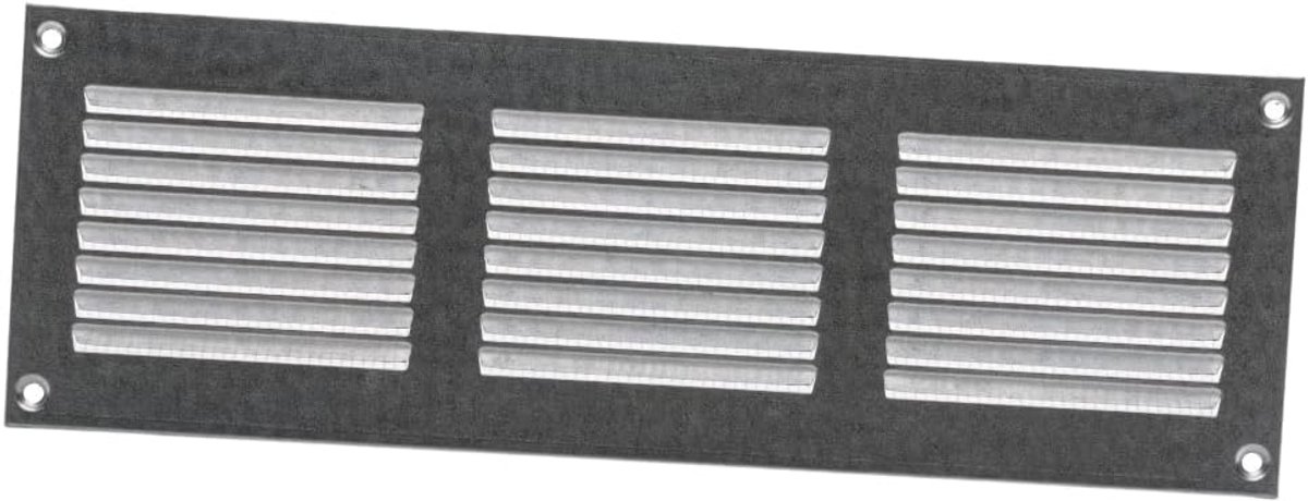 Ventilatierooster 300x100mm met Insectenhor - Metalen Toevoer- en Afvoerrooster van Gegalvaniseerd Staal