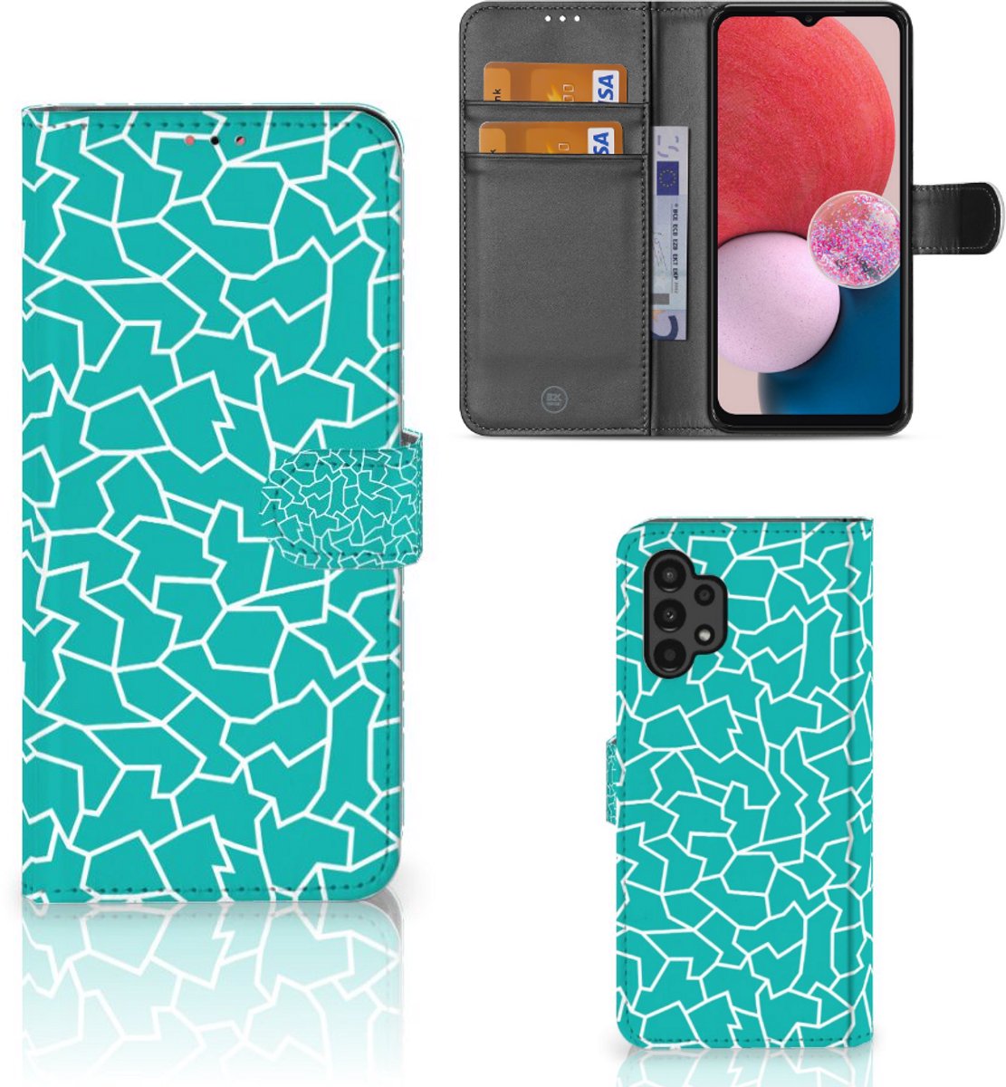 Samsung Galaxy A13 (4G) Hoesje Cracks Blue