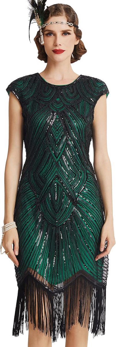 Flapper Jurk 1920s Kralen Great Gatsby Stijl
