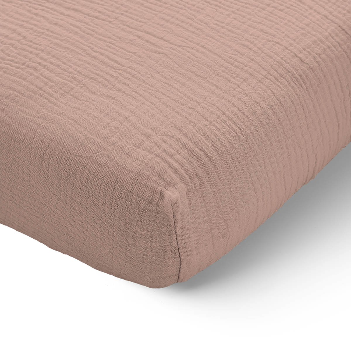 Petite Amélie Hoeslaken 80x160 cm - 100% biologisch mousseline katoenen - Oud Roze