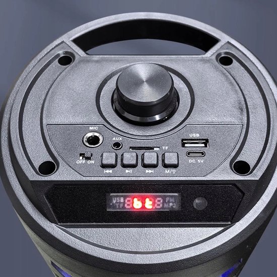 Draadloze Bluetooth Speaker - Draagbare Luidspreker - 16W Bluetooth Party Luidspreker - Zwart - 2x8W Stereo - 8 RGB-lichten & TWS - Met Microfoon & Afstandsbediening van Merkloos — afbeelding 3