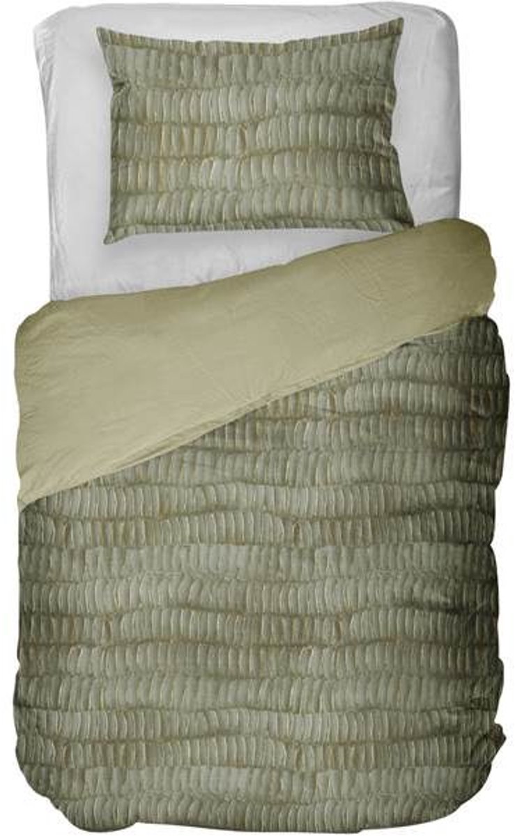 kayori Mina Dekbedovertrek - Eenpersoons - 140x200/220 cm - Olijfgroen